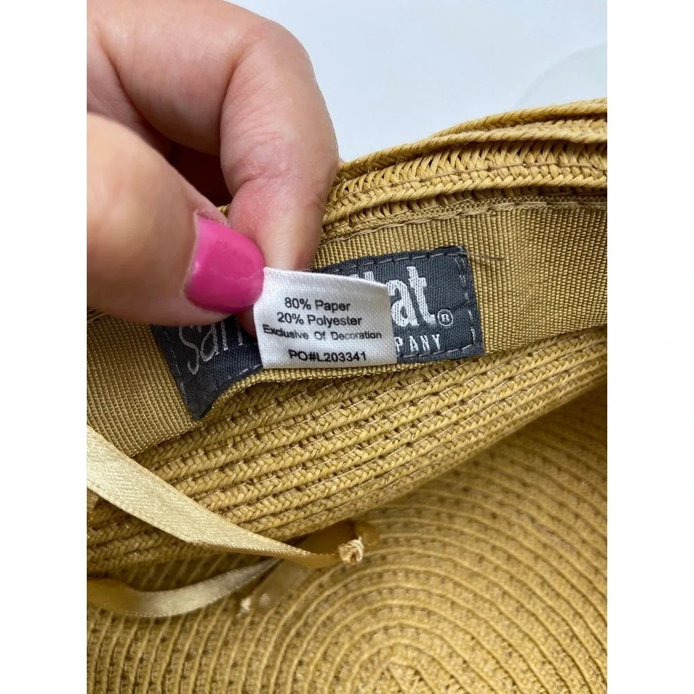 San Diego Hat Company Straw Cloche Hat Women OS Tan Black Bow Adjustable